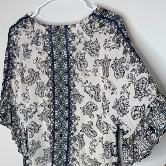 Democracy Boho Peasant Blouse With Tassels Size 1X - Picture 12 of 16